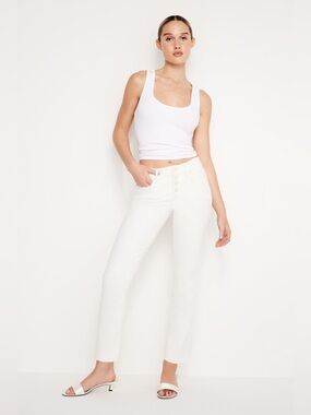 Good American Good Legs Straight Jeans, White Size 15 NWT